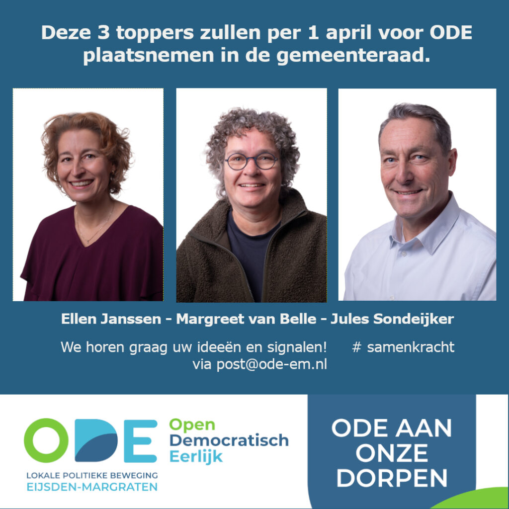 Gemeenteraadsleden ODE 2026-2030